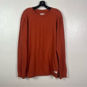 Banks Journal Orange Organic Cotton Sweater Long sleeve shirt size large